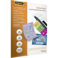 Fellowes A4 Laminating Pouches Matt Finish 25 Sheets 80 Micron High Quality Finish Makes Content Easier to Read